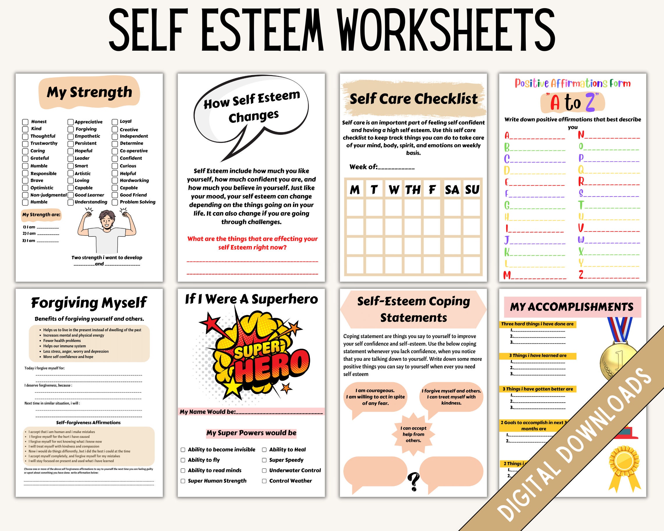 Self Esteem Workbook Self Esteem Journal CBT Worksheets Therapy self-esteem-workbook-self-esteem-journal-cbt-worksheets-therapy