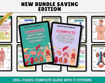 Anatomy Physiology I & II 200+ Pages MEGA BUNDLE, Anatomy Study Guide, Anatomy Physiology 12 System Notes | Advance and Updated 2025 Edition