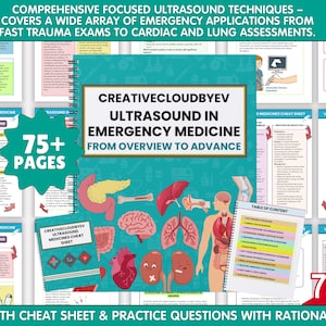 Ultrasound ER Medicines School Bundle 2025, Ultrasound Study Guides Comprehensive Ultrasound School Material for Exam,Sonography Preparation