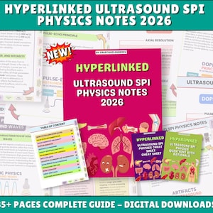 Ultraschall Physik SPI Studie Notizen: Sonographie Prüfungsvorbereitung, HYPERLINKED 2026 (Digitaler Download)