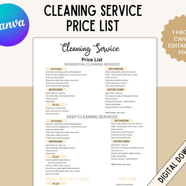 Cleaning Lady Contract Etsy