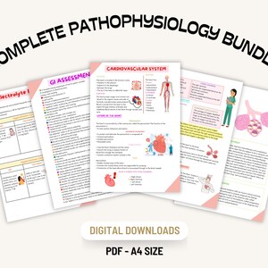 Pathophysiology Study Guide Bundle 70 Pages, Pathophysiology Nursing ...