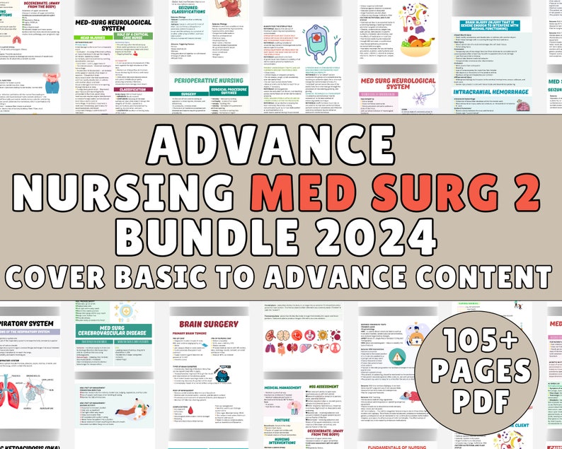 Med-surg II Study Bundle 2024, Nursing Study Guide, Med Surg Notes ...