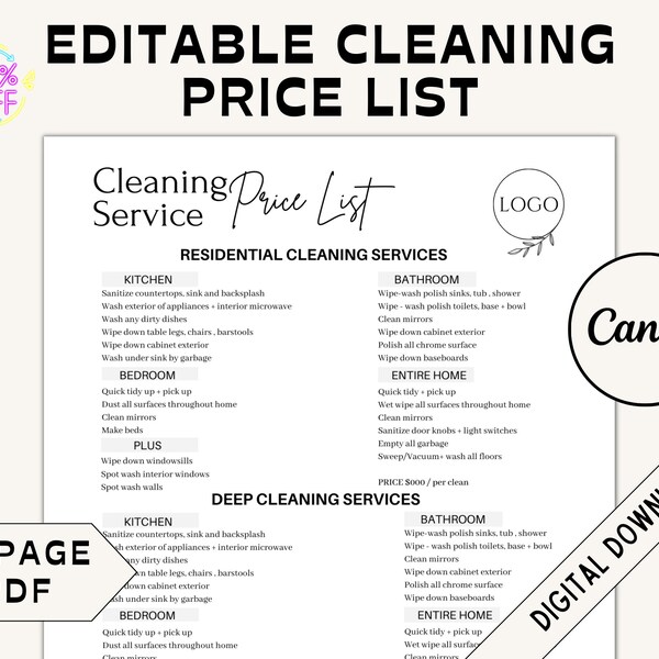 Cleaning Lady Contract Etsy