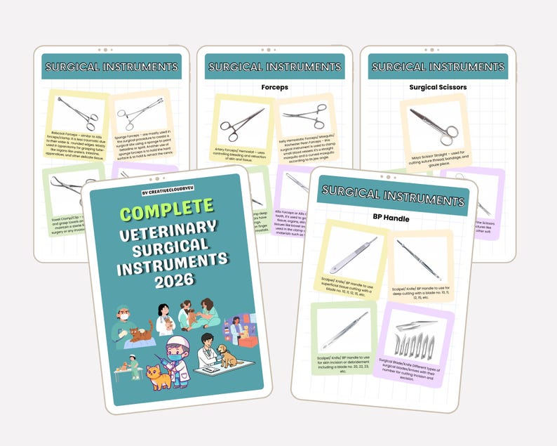 Veterinary Charting Instruments Vet Tech Surgical Instruments, Veterinary Bundle, 2026 Edition (digital ...