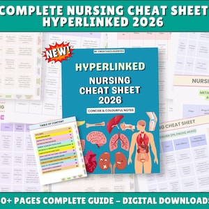 看護チートシートバンドル：学習ガイド、投薬、検査値（デジタルダウンロード）