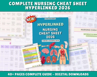 Nursing Cheat Sheet Bundle: Study Guide, Medication, Lab Values (Digital Download)