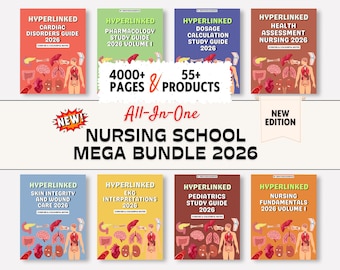NEW Nursing School Notes Bundle, 4000+ Pages, 55+ Topics, Hyperlinked 2026 (PDF Download)