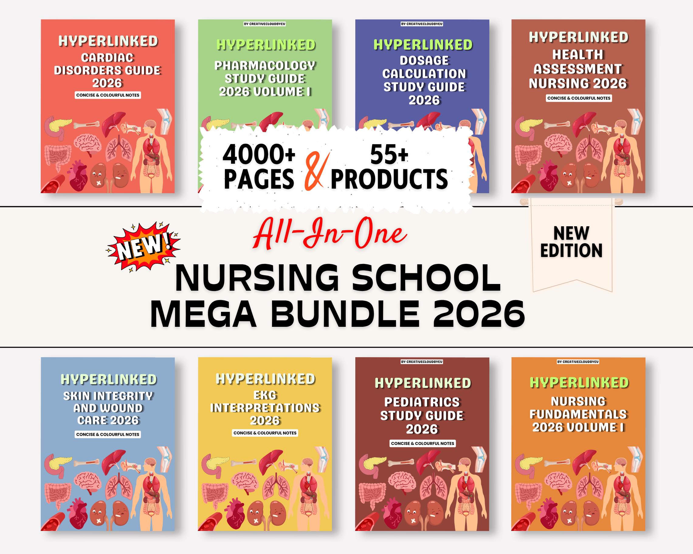 健康・医学 bioengineering nursing NEW Nursing School Notes Bundle, 4000+ Pages, 55+ Topics