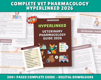 Veterinary Pharmacology Bundle, 200+ Pages, VTNE Prep, Hyperlinked 2026 (Digital Download)