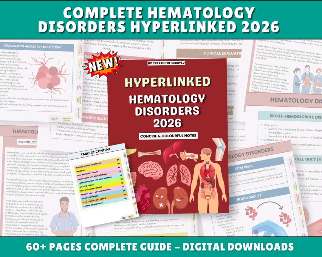 Hematology Nursing Notes Bundle: Med Surg Disorders, NCLEX Study Guide ...