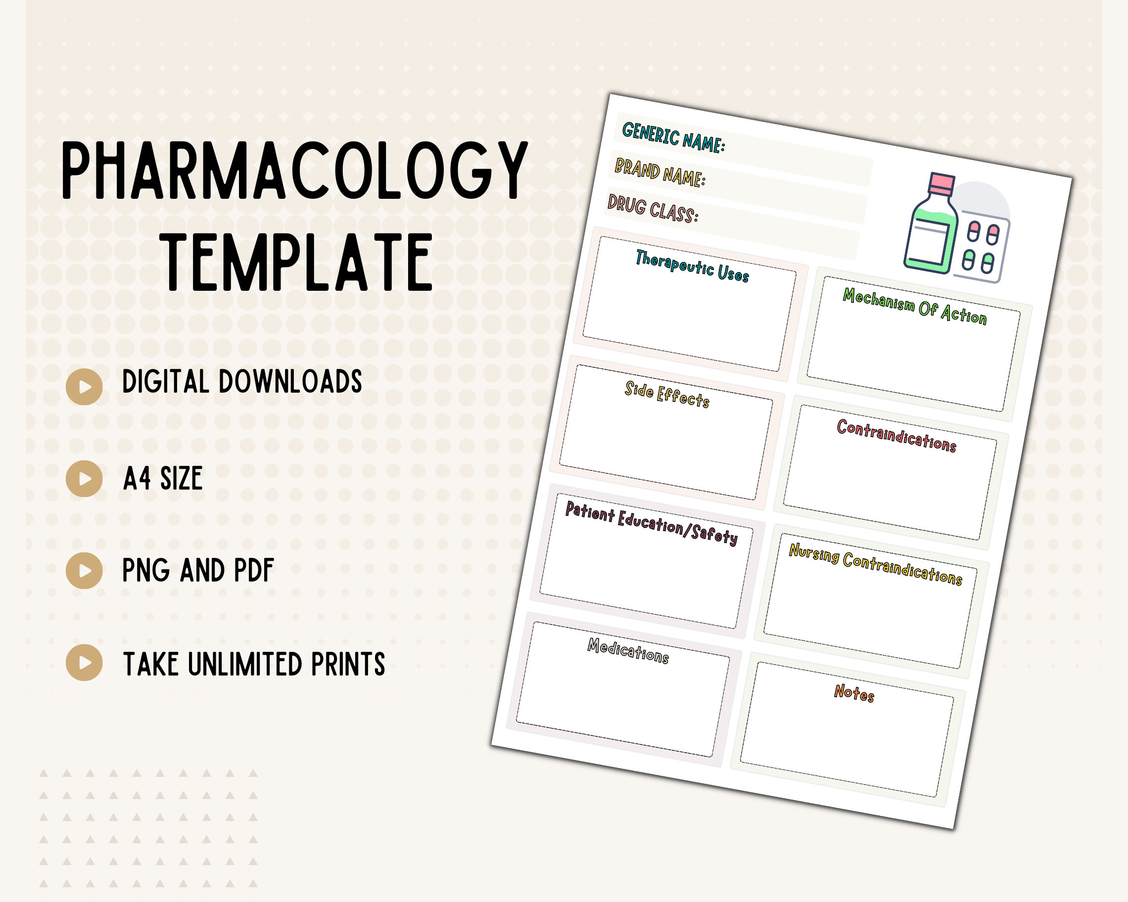 Pharmacology Template Note Taking Template Med Surg Etsy Pharmacology Template Note Taking Template Med Surg Etsy