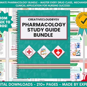 Pharmacology Study Guide Bundle: 210+ Pages, Nursing Notes (Digital Download)