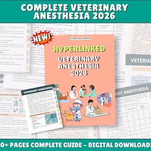 Veterinary Anesthesia & Sedation Notes, Vet Tech/Medical Notes, 2026 Edition (Digital Download)