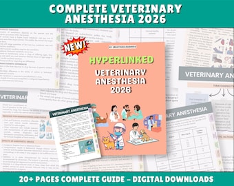 Veterinary Anesthesia & Sedation Notes, Vet Tech/Medical Notes, 2026 Edition (Digital Download)