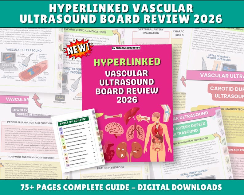 Rvt Study Material Vascular Ultrasound RVT Exam Study Guide: Sonographer Review (digital ...