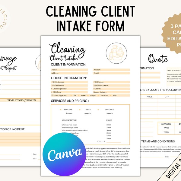 Cleaning Lady Contract Etsy