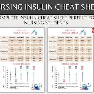 Nursing Cheat Sheet - Insulin Cheat Sheet - Pharmacology - Insulin Notes - Nursing Essentials - Nursing Notes - Nursing Study Guide