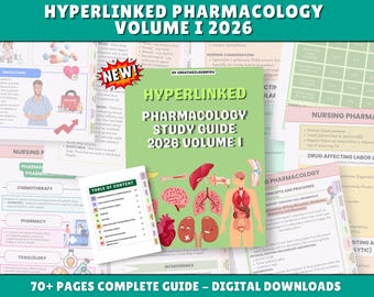 Pacote de Guias de Estudo de Farmacologia para Enfermagem 2026: Hiperlinks, Notas para NCLEX e ATI (Download Digital)