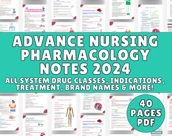 Pharmacology Study Guide Bundle 2024, Pharmacology Notes, Nursing Study Guides, Nclex Pharmacology, ATI Pharmacology, Nursing School Bundle