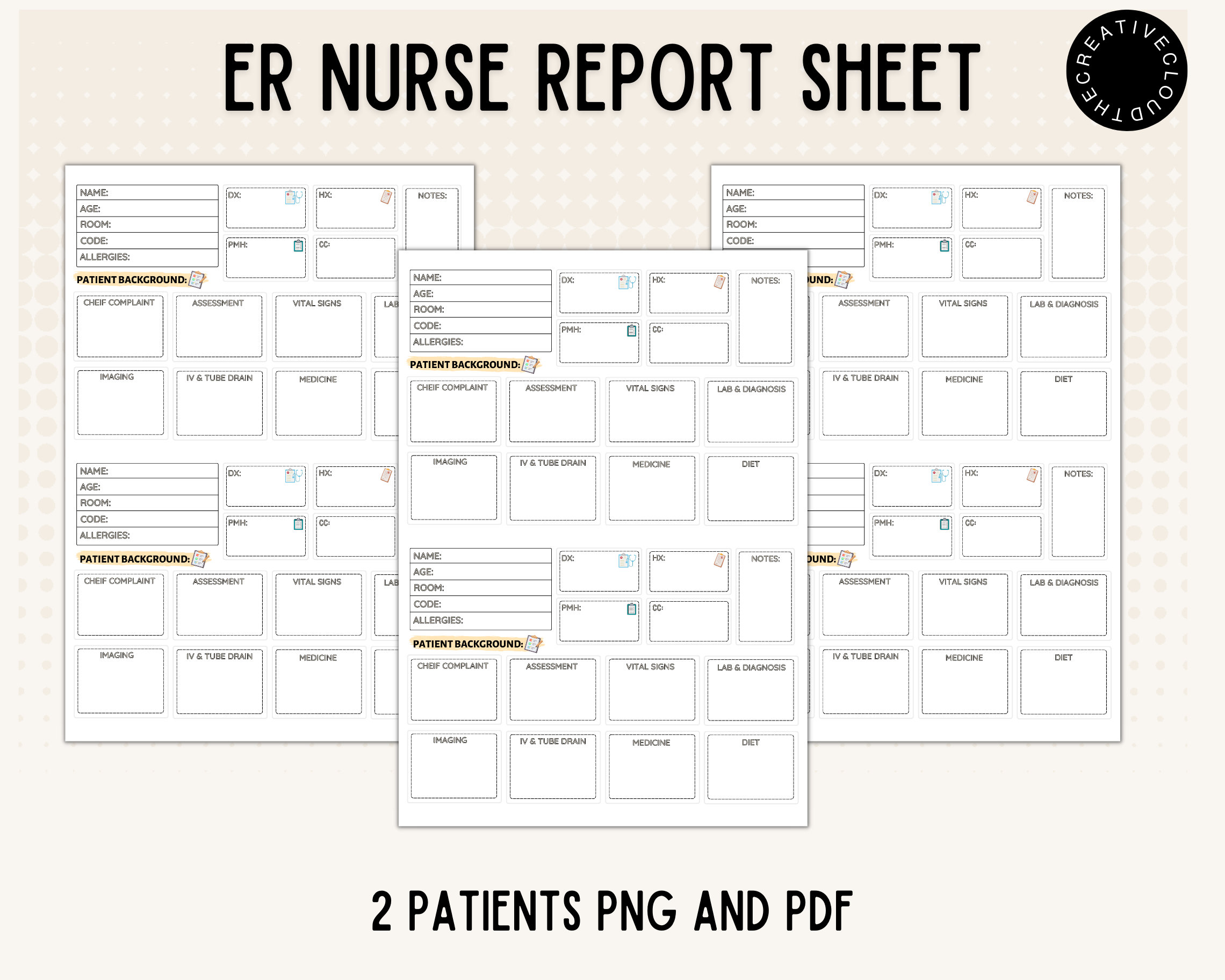 ER Nurse Report Sheet ER Nurse Report ER Report Sheet Er Nurse Brain