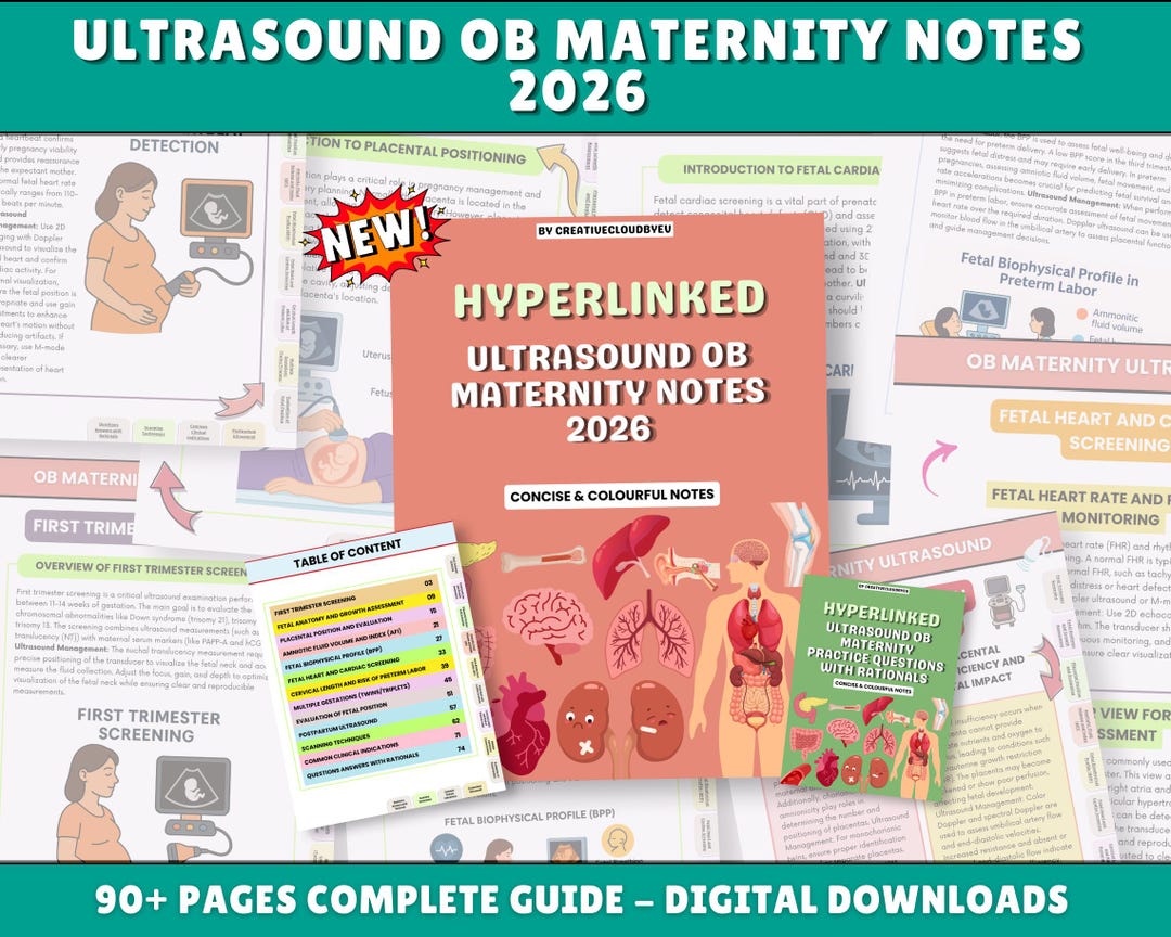 OB-GYN Ultrasound Study Notes: Sonography Student Guide, Hyperlinked ...