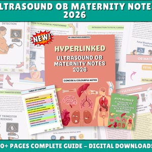 OB-GYN Ultrasound Study Notes: Sonography Student Guide, Hyperlinked 2026 (Digital Download)