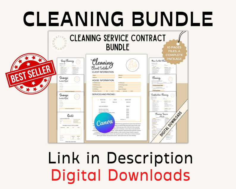 Editable Cleaning Intake Form Cleaning Service Contract Residential