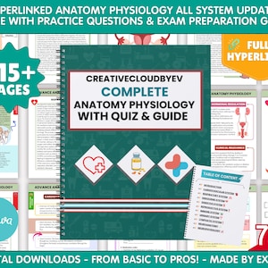 Volledige anatomische fysiologie met hyperlinks, oefenvragen en gids, studiegids anatomie, anatomie-aantekeningen, aantekeningen fysiologie, studiegids verpleegkunde