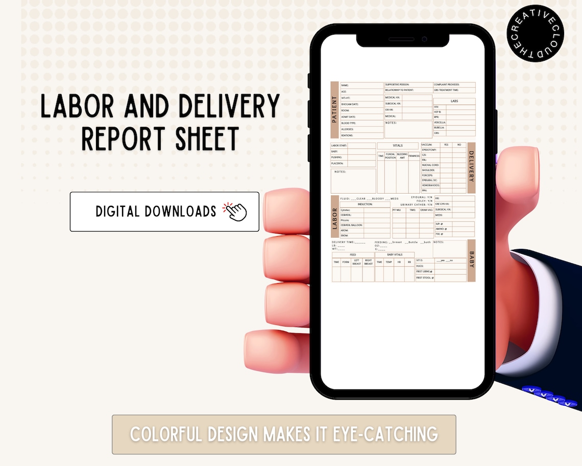 Labor and Delivery Report Sheet Labor Report Sheet Labor - Etsy