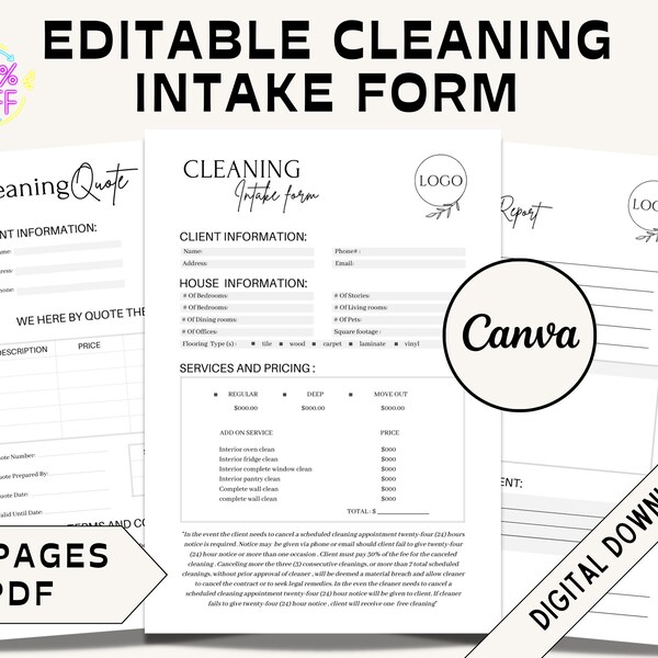 Cleaning Lady Contract Etsy