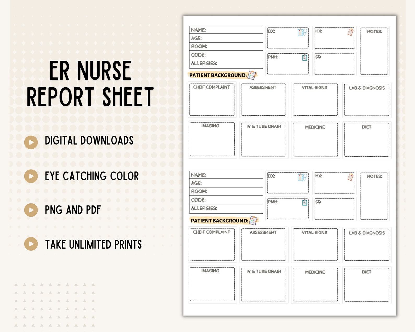 ER Nurse Report Sheet - ER Nurse Report - ER Report Sheet - Er Nurse ...