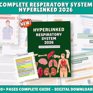 Respiratory System Nursing Notes 2026: Anatomy, Physiology, Study Guide (PDF & PNG)