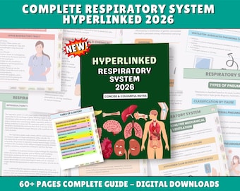 Respiratory System Nursing Notes 2026: Anatomy, Physiology, Study Guide (PDF & PNG)