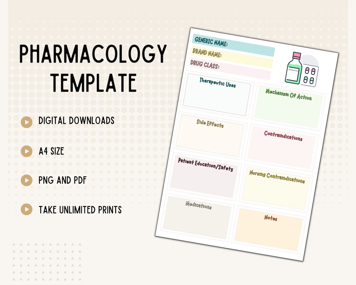 Pharmacology Template Note Taking Template Med Surg Template Medication Pharmacology Template Note Taking Template Med Surg Template Medication