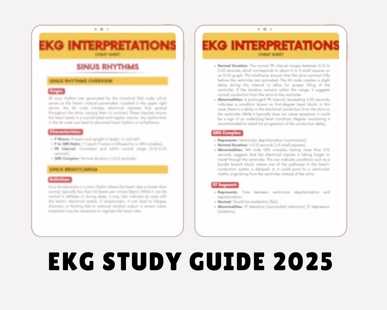EKG Interpretation Nursing Study Guide: Cardiac Rhythms Cheat Sheet ...