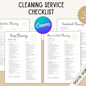 Editable Cleaning Service Checklist - Cleaning Agreement - Cleaning Service - Cleaning Business Housekeeper Agreement-Janitor Contract