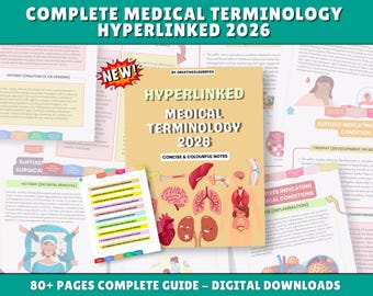 Guía de estudio de terminología médica: prefijos, sufijos, abreviaturas, hoja de referencia de EMS, términos médicos básicos, guía de estudio paramédico imprimible.