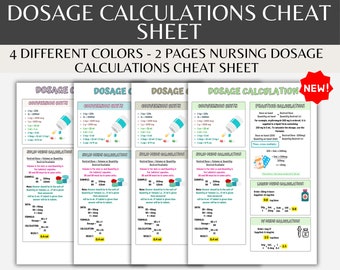 Nursing Dosage Calculations Cheat Sheet, Dosage Calculation Nursing, Nursing Dosage, Med Calculation, Dosage Calcs, Nursing Fundamentals