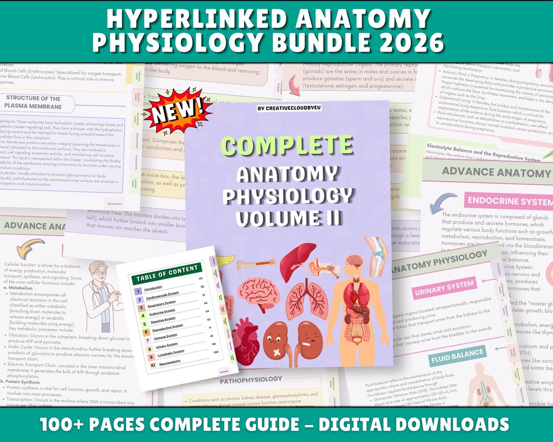 Anatomy and Physiology Study Guide Volume II: Hyperlinked, All Body ...