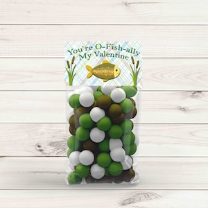 You&#39;re O-Fish-ally My Valentine Boys Snack Bag Toppers - JPEG and PDF File - Instant Download
