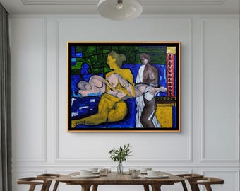 Bold Abstract Figurative Painting | Modern Expressionist Canvas | Original Contemporary Art | Unique Collector Artwork | Large Wall Art