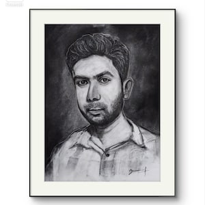 Benutzerdefinierte Kohle Porträt Kohle Skizze vom Foto individuelle personalisierte Geschenk Porträt vom Bild Foto Zeichnung handgemachtes Jubiläumsgeschenk