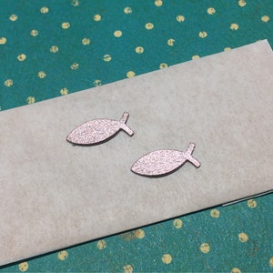 Wax fish 1.6 cm 2 pieces in a SET old pink metallic (30-97)