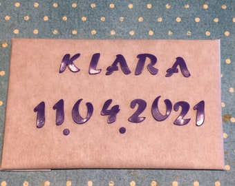 Wax letters and numbers 1 cm lilac