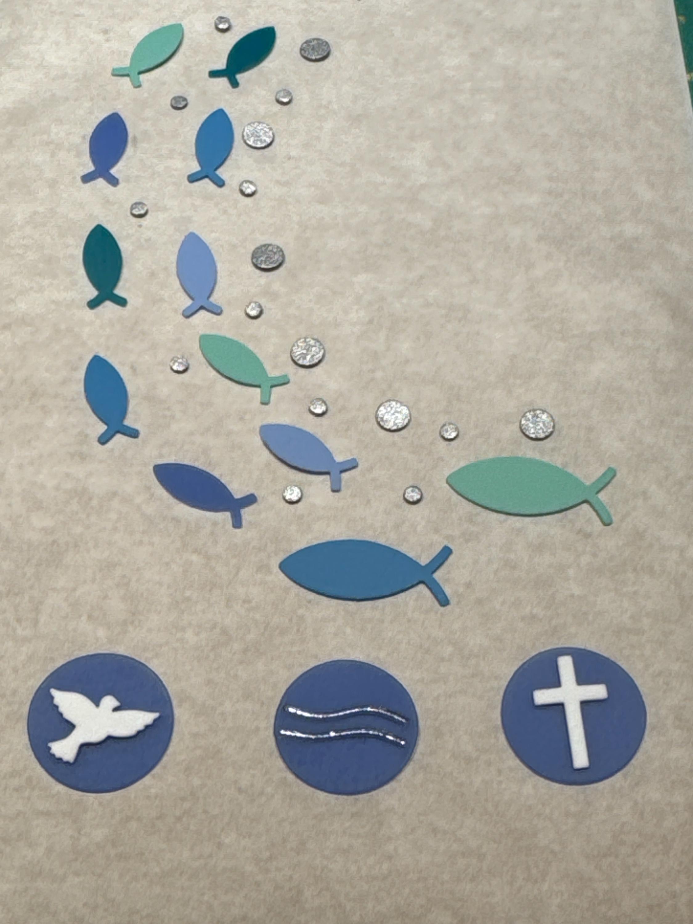 Wax Fish Wax Fish With Pennant Banner, Circles With Symbols SET for Christening ...