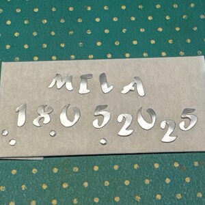 Wachsbuchstaben und - zahlen 1cm silber spiegel matt