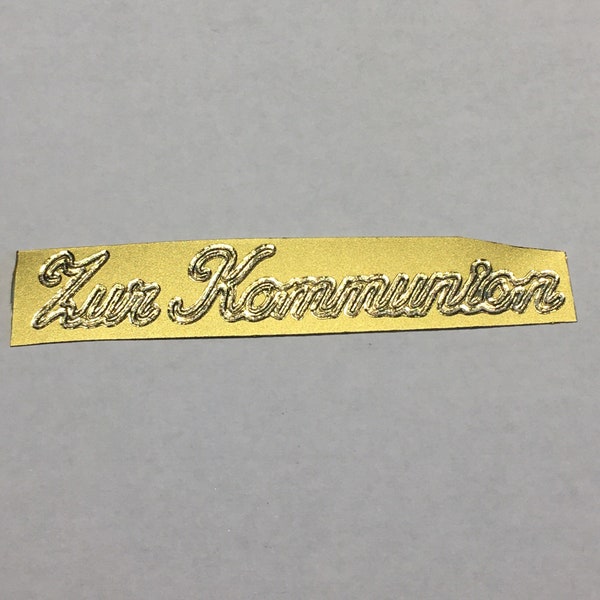 Schriftzug Schreibschrift „Zur Kommunion“ gold Sticker (kein Wachs)