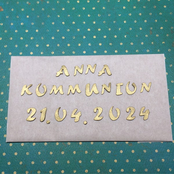 Wachsbuchstaben und - zahlen 1cm gold matt