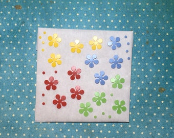 Wax flowers 1,5 cm yellow,red,green,light blue 16 pcs. SET